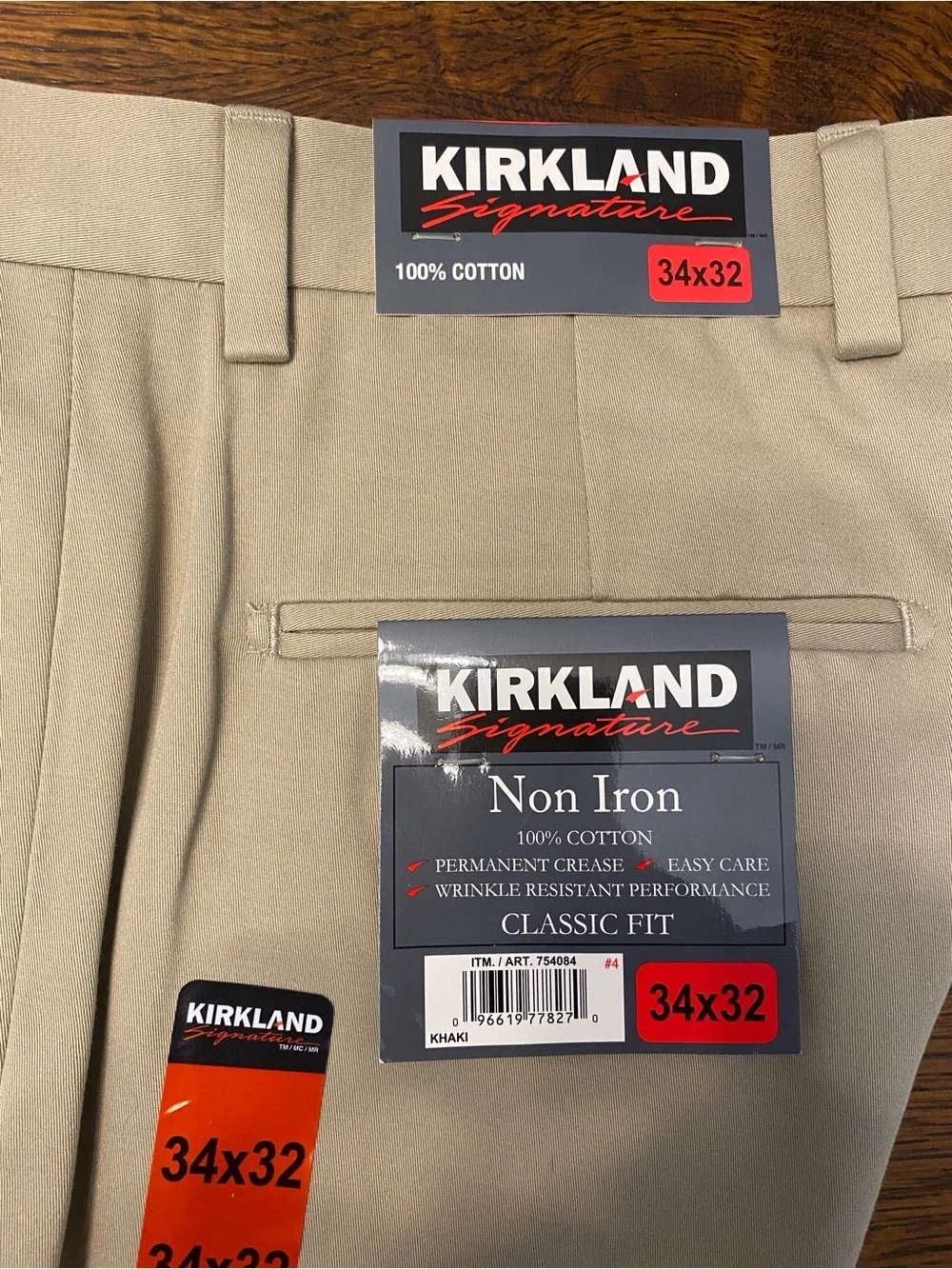 Kirkland Signature Khaki Men's Dress Pants - Classic Tan
